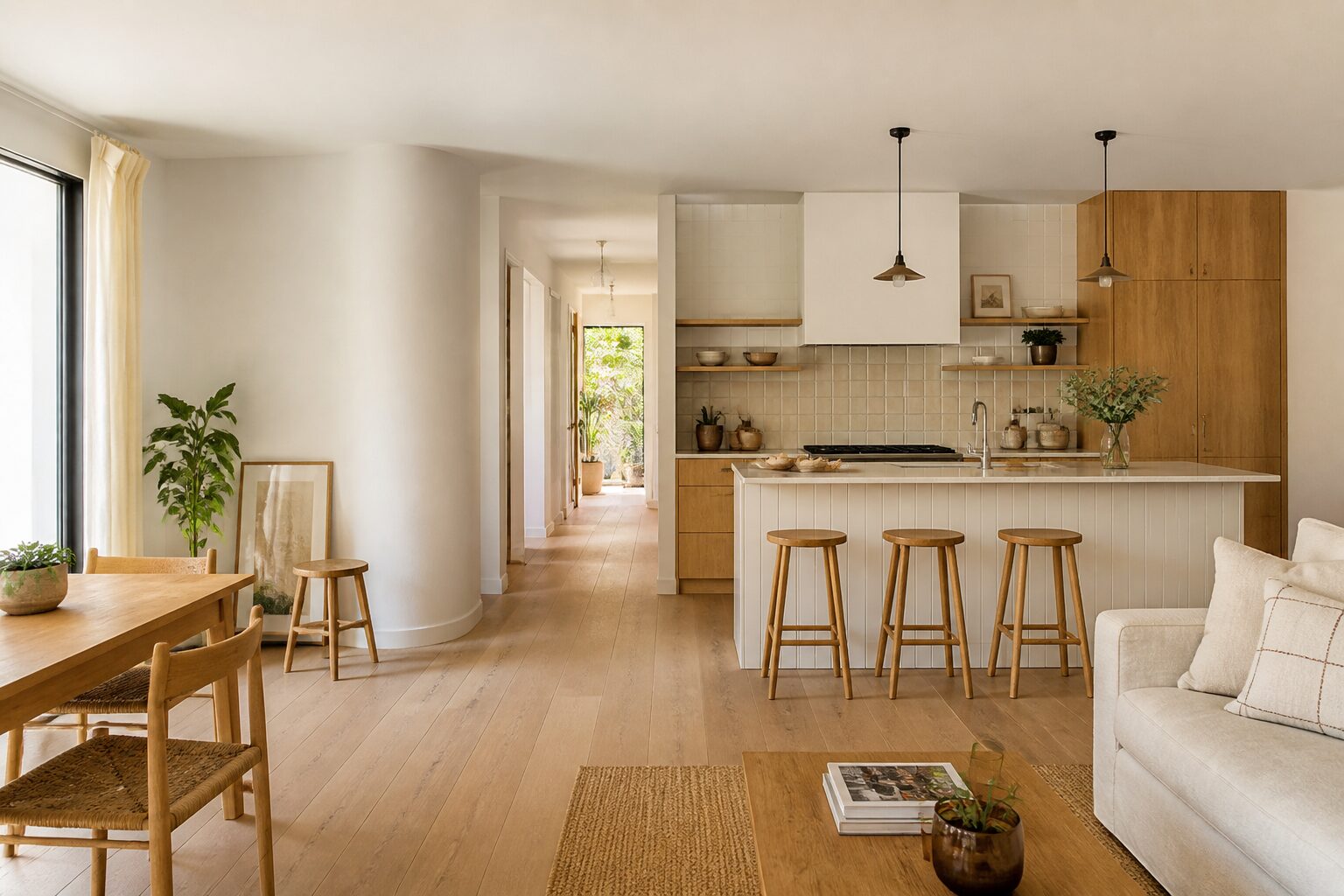 Intérieur de maison aménagé et lumineux